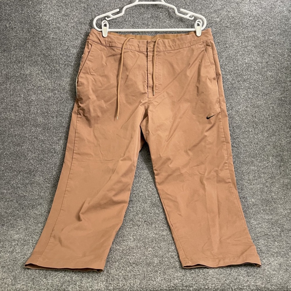 Nike Style Essentials Woven Pants Mens 36 Unlined Cropped Brown DD7032